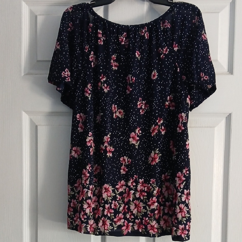 Siren Lily Navy Floral Blouse - Picture 4 of 11